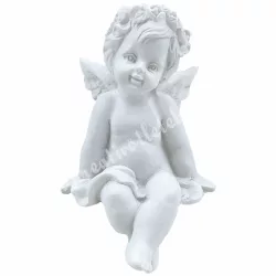 Polyresin angyal, ülő, 4x6,5 cm
