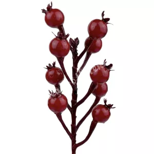 Bogyós ág, piros, 28 cm