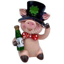 Polyresin malac, pezsgővel, 3,5x5 cm