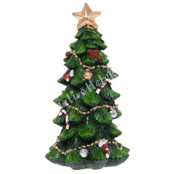 Polyresin karácsonyfa, 6,5x11 cm