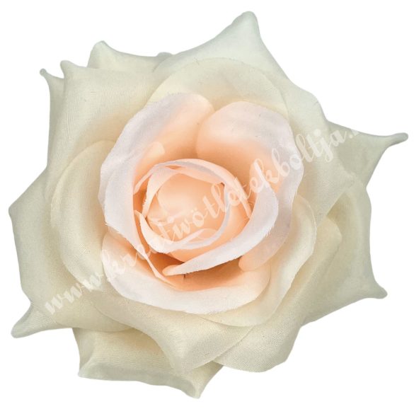 Selyemvirág rózsafej, púder, 10 cm