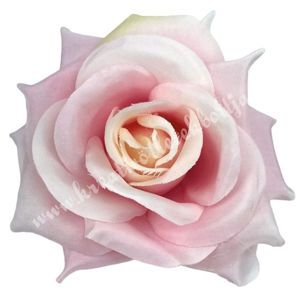 Selyemvirág rózsafej, rózsaszín, 10 cm