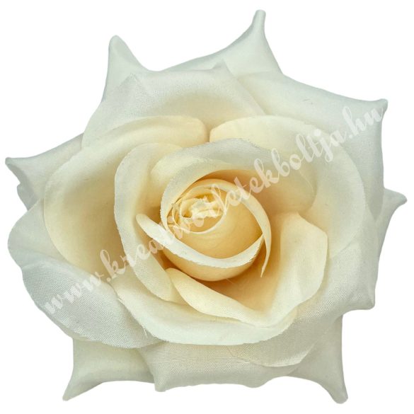 Selyemvirág rózsafej, világos barack, 10 cm