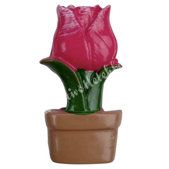 Ragasztható polyresin tulipán cserépben, 1,5x3 cm