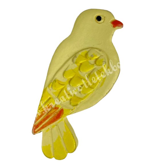 Ragasztható madár, sárga, 2,5x4 cm