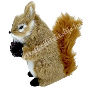 Textil mókus, makkal, 12x12,5 cm