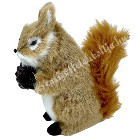 Textil mókus, makkal, 12x12,5 cm