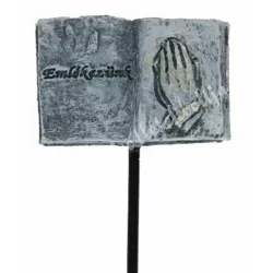   Beszúrós polyresin könyv, emlékezünk felirattal, 5,5x15 cm