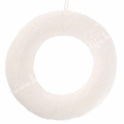 Textil félkoszorú alap, fehér, 36 cm