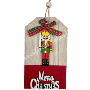 Akasztós fa dísz, diótörővel, 7,5x12,5 cm 