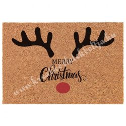   Kókuszrost lábtörlő aganccsal,  Merry Christmas felirattal, 60x40 cm