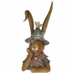 Polyresin nyuszi kalapban, 2,5x5,8 cm