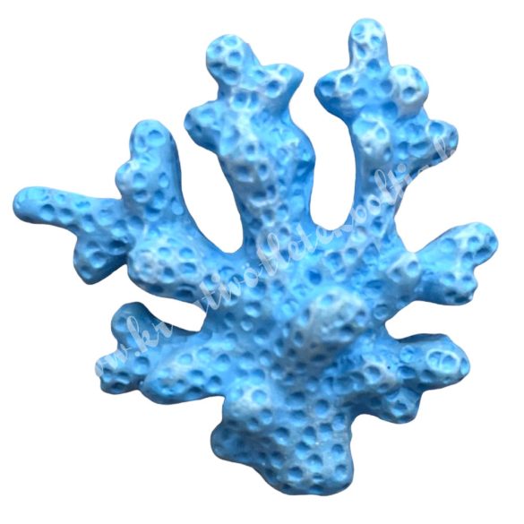 Ragasztható polyresin korall, kék, 2,7x2,8 cm