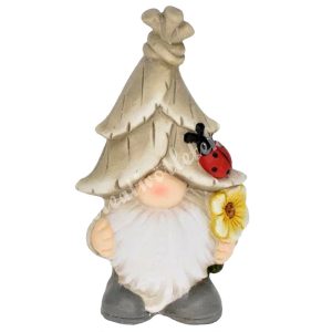 Kerámia manó virággal, 9,5x16,5 cm