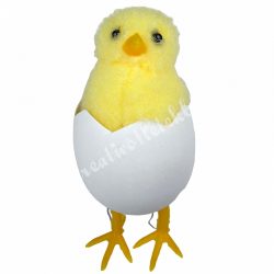 Textil csibe tojással, előre néző, 5x10,5 cm