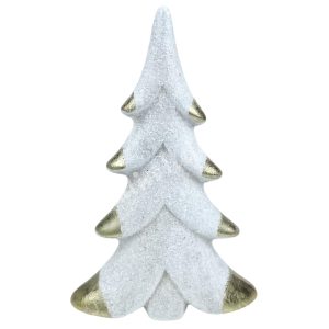 Kerámia fenyőfa, csillámos, 10,5x15,5 cm