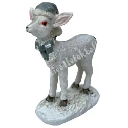 Polyresin őzike sapkában, 4,5x6 cm