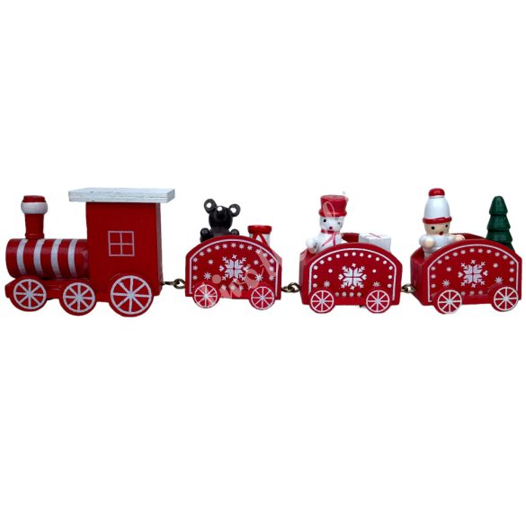 Fa vonat, piros-fehér, 19x4,5 cm