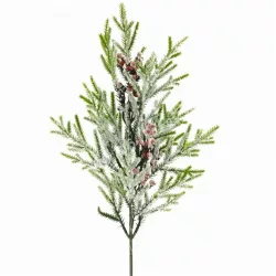 Havas fenyőág bogyóval, 48 cm
