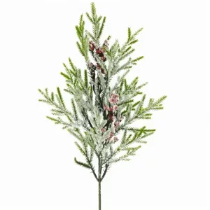 Havas fenyőág bogyóval, 48 cm