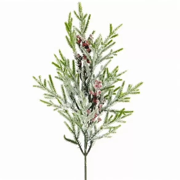 Havas fenyőág bogyóval, 48 cm
