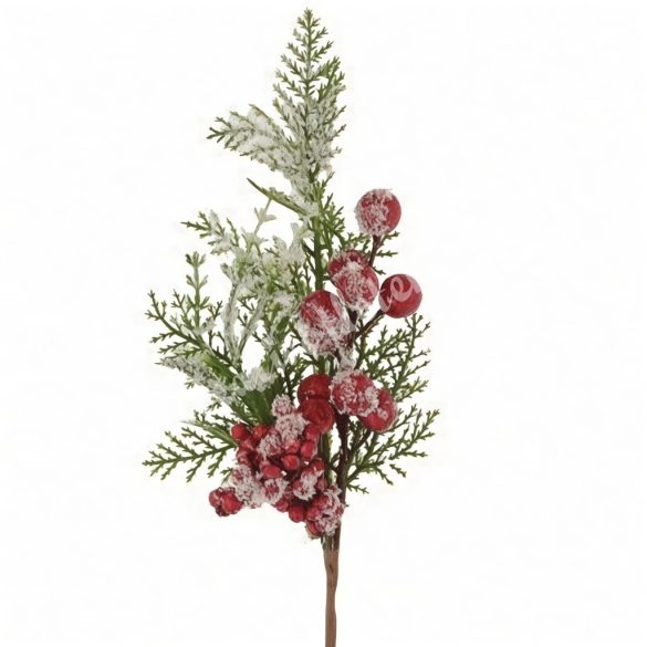 Betűzős pick, piros bogyókkal, 30 cm