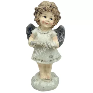 Polyresin angyal könyvvel, 6x13 cm