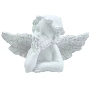 Polyresin angyal, könyöklő, 9x6 cm