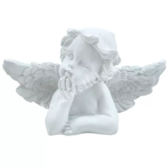 Polyresin angyal, könyöklő, 9x6 cm