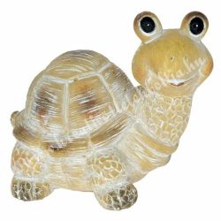 Polyresin teknős, natúr, 15x14 cm