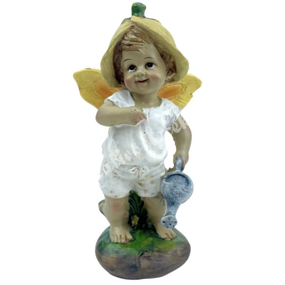 Polyresin tündér kannával, 6x11,5 cm