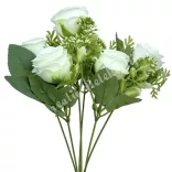 Rózsacsokor, fehér, 30 cm