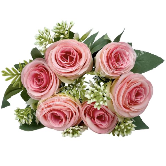Rózsacsokor, rózsaszín, 30 cm