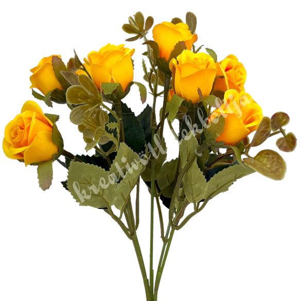 Rózsacsokor, sárga, 28 cm