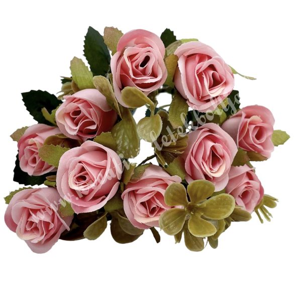 Rózsacsokor, rózsaszín, 28 cm