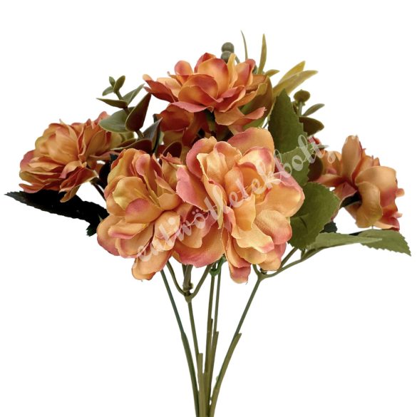 Mályvarózsa csokor, lazac, 29 cm