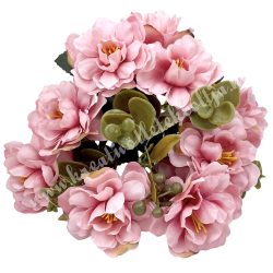 Mályvarózsa csokor, rózsaszín, 29 cm