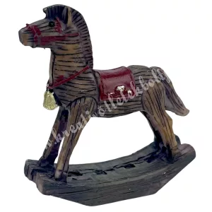 Polyresin hintaló, barna, 7x8 cm