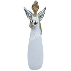 Polyresin angyal szívvel, 4,5x14 cm