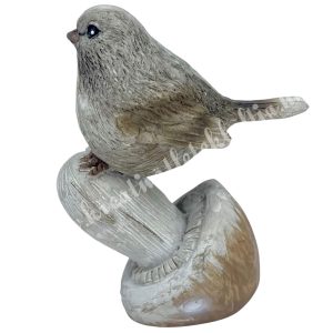 Polyresin madár gombán, 5x7 cm