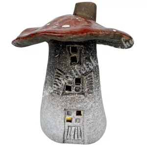Kerámia gombaház, led világítással, 9,5x11 cm