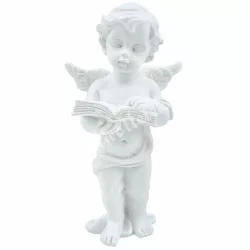 Polyresin angyal, könyvvel, 5x8,5 cm