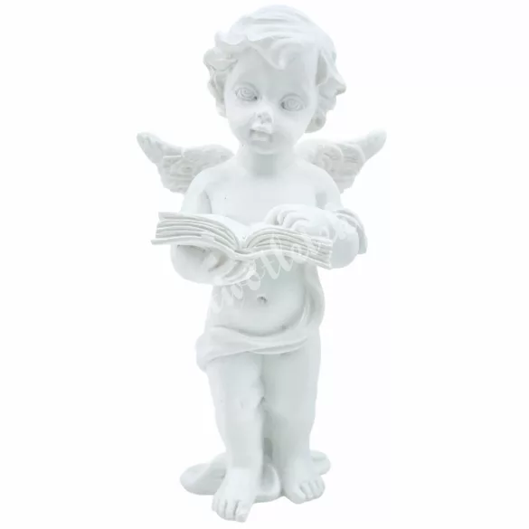 Polyresin angyal, könyvvel, 5x8,5 cm