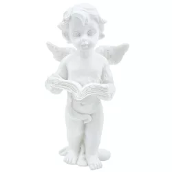 Polyresin angyal, könyvvel, 5x8,5 cm