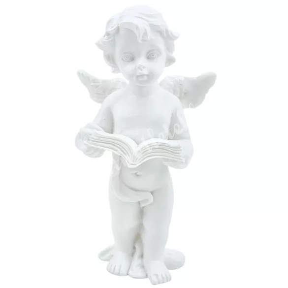 Polyresin angyal, könyvvel, 5x8,5 cm