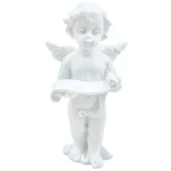 Polyresin angyal, pergamennel, 5x8,5 cm