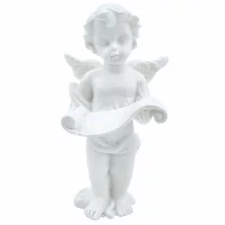 Polyresin angyal, pergamennel, 5x8,5 cm