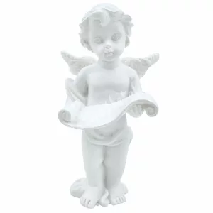 Polyresin angyal, pergamennel, 5x8,5 cm
