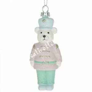 Akasztós műanyag maci, rózsaszín, 5x12 cm