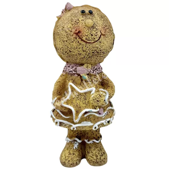Polyresin mézeskalács figura, csillaggal, 4,5x10 cm